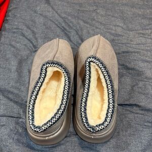 Cozy Gray and Cream Slippers